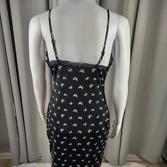 Wild Fable Womens Black Gray Butterfly Pattern Lace Lined Midi Slip Dress Size S - Picture 4 of 10